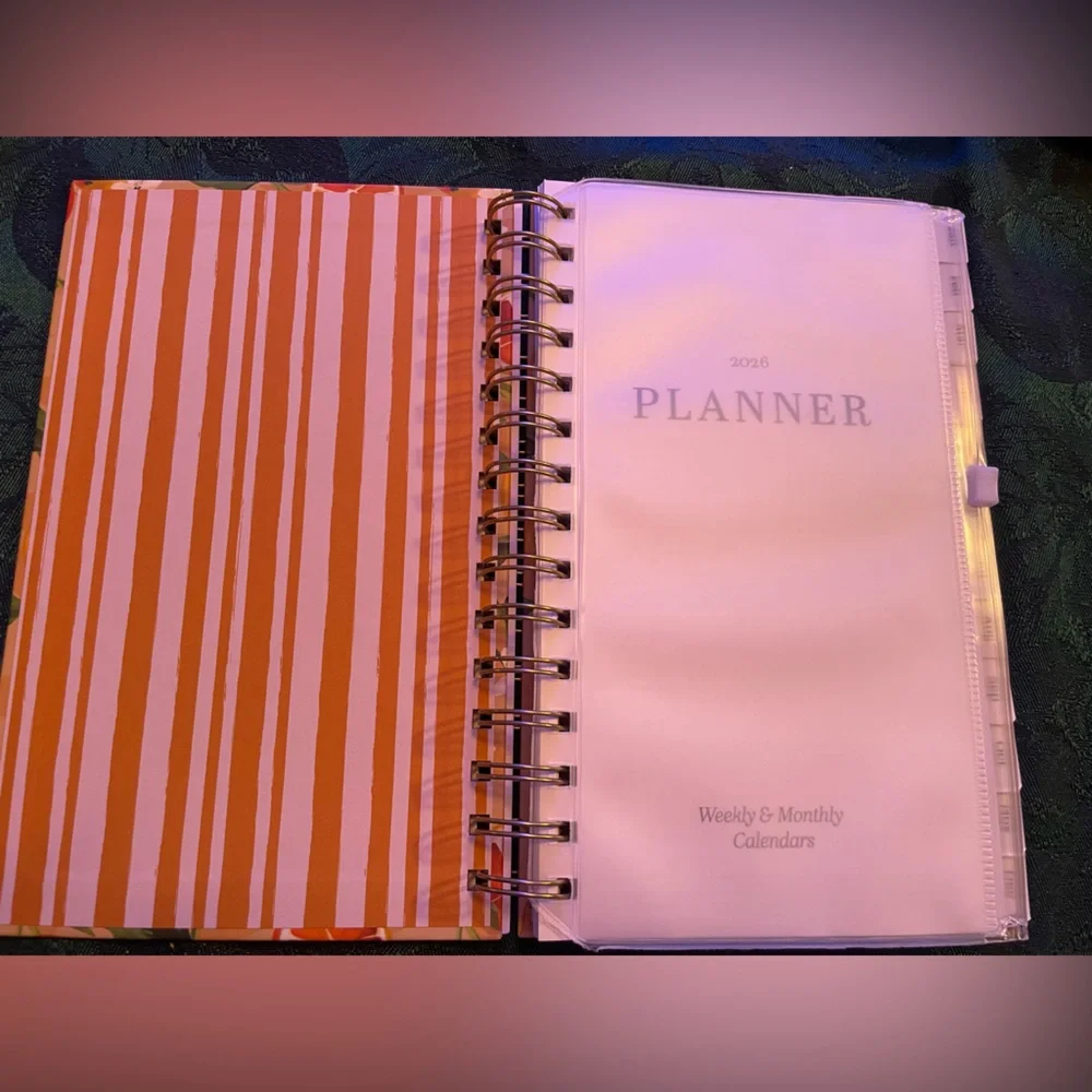 🍊 Hardcover 2026 Organizational Planner, Monthly and Weekly, Orange Citrus